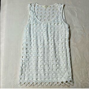 Solitaire White Textured Tank Top